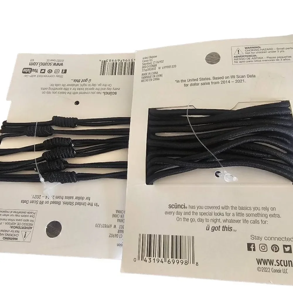 scunci black ponytailers